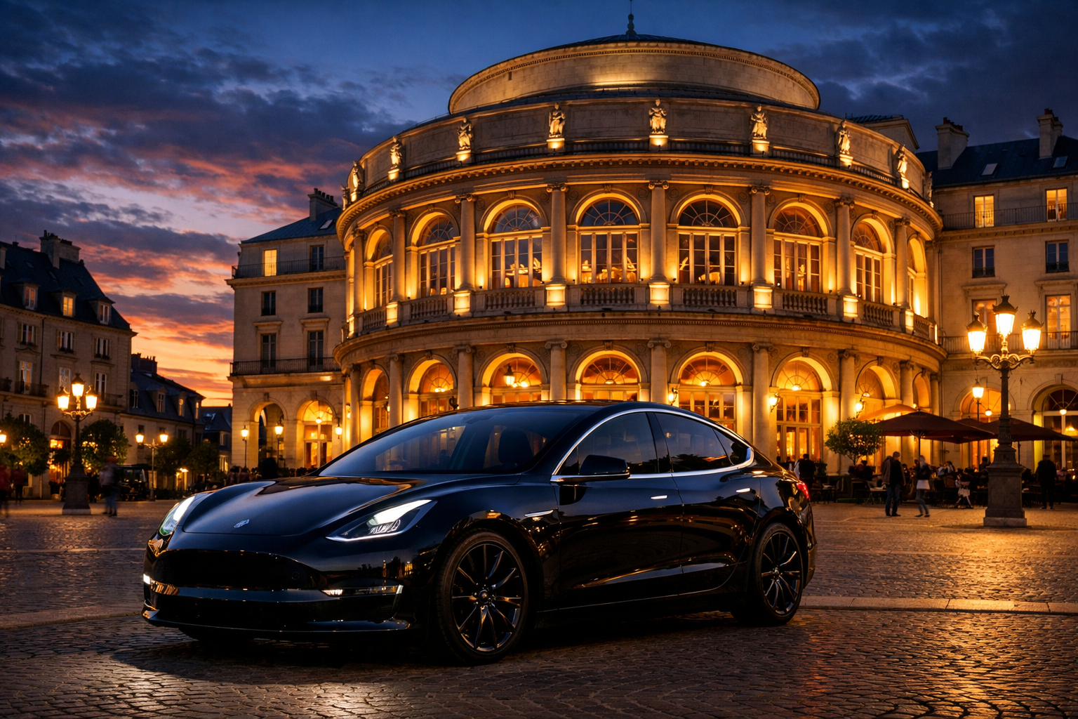 Voiture de luxe avec chauffeur professionnel pour service de transport premium